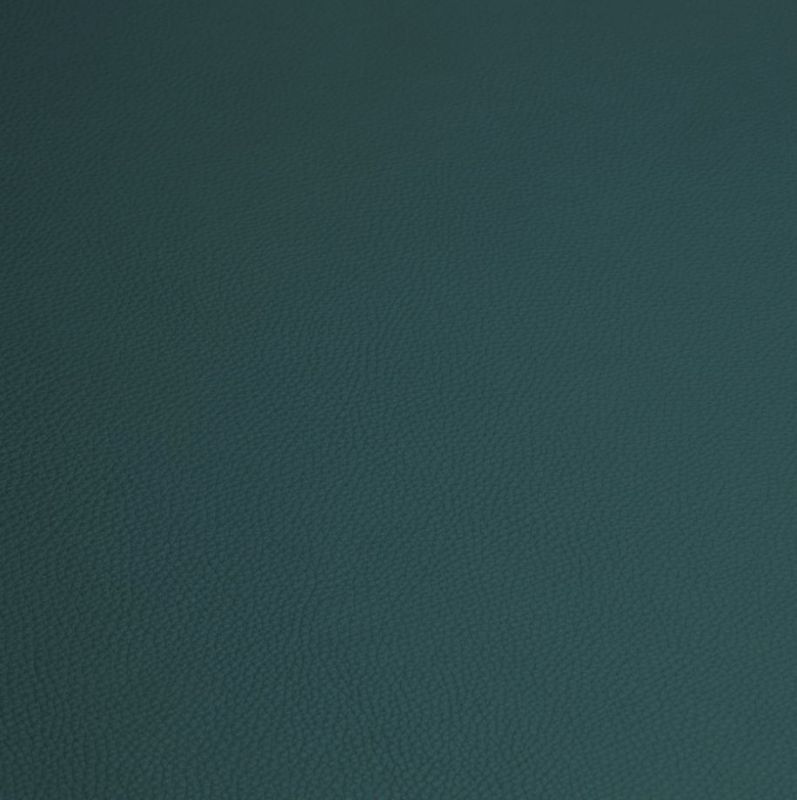 Detailaufnahme der grünen Lederauflage für USM Beistelltisch, 50x50 cm, Leather on Top.